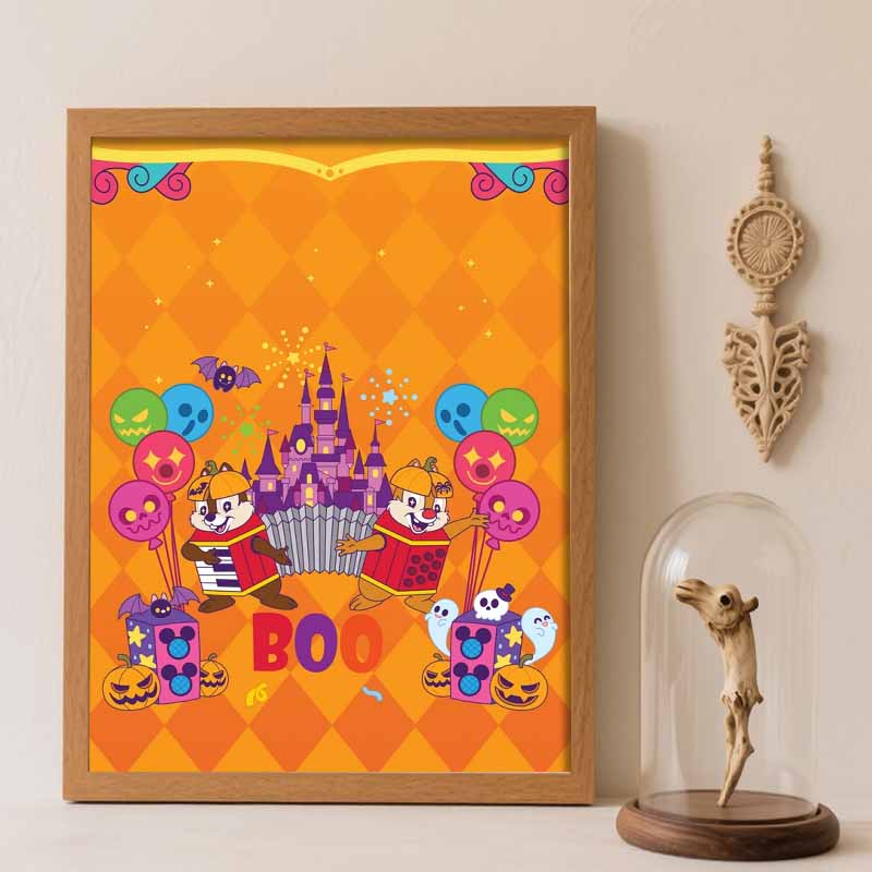 Disney Diamond Painting Kit  Chip  n  Dale Halloween 5D DIY Home Decor & Craft Hobby Gift Round 20x30cm