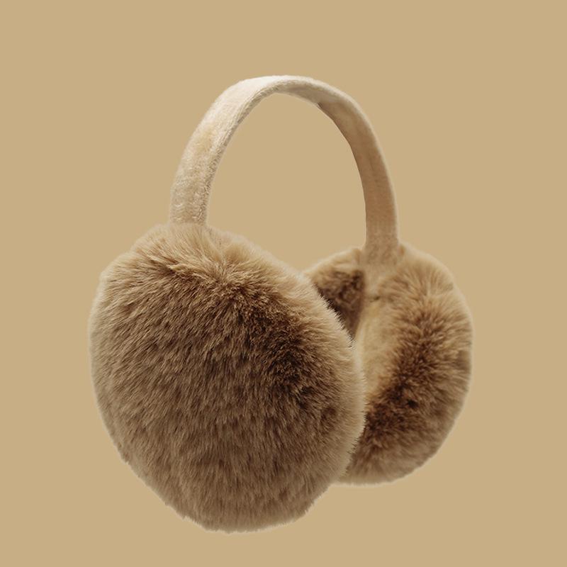 

Складные женские зимние наушники большого размера из искусственного кроличьего меха - Теплые плюшевые наушники, защищающие от холода One Size