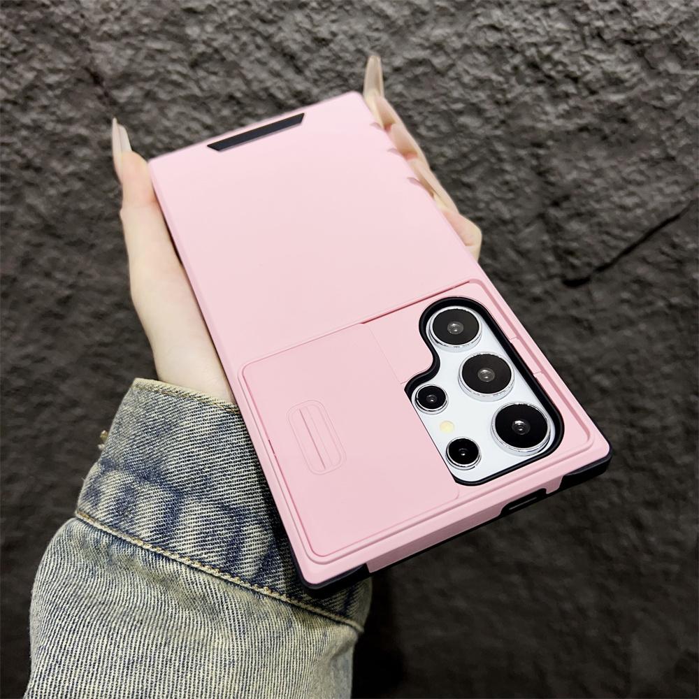 

Deluxe Armor Phone Case for Samsung Note 10 20 S20 S21 S22 S23 FE S24 Plus S25 Ultra A06 A16 A54 A53 A15 Camera Sliding Protection Cover Samsung A54 5G розовый