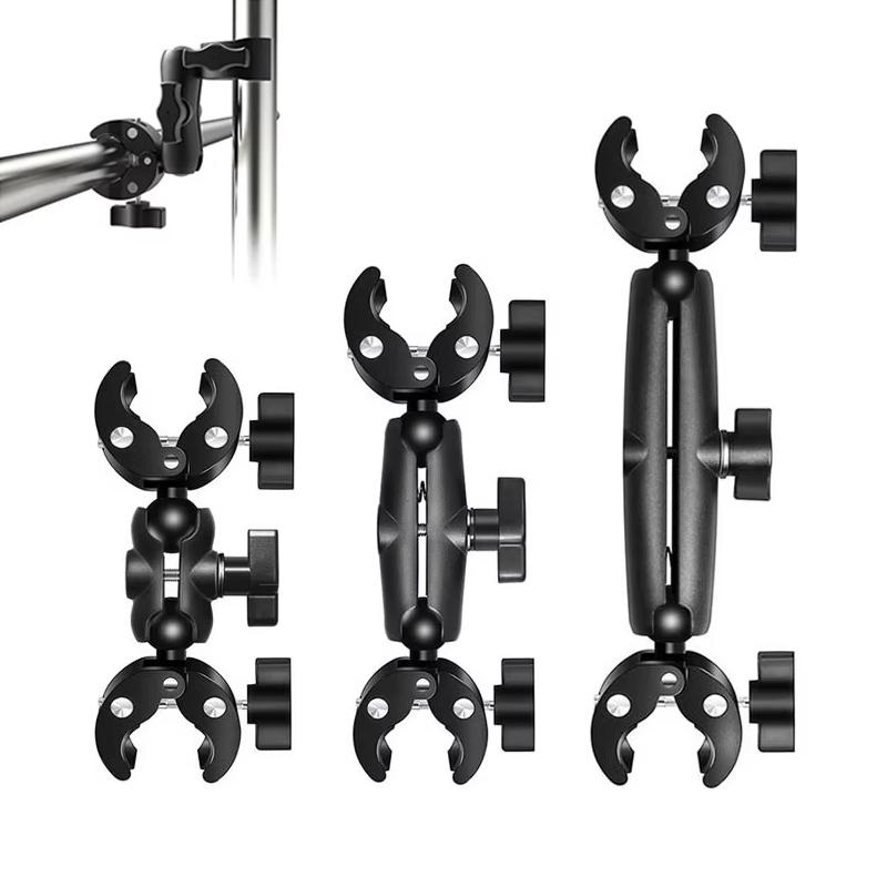 Camera Double Clip Crab Clamp For GoPro Motorcycle Bicycle Handlebar Clip Bracket For Insta360 One X3 Sports Camera Accessories