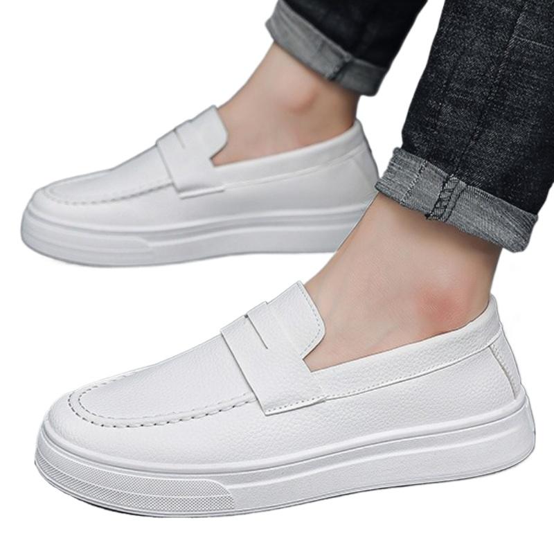 Fashion Mens loafers 2025 spring new British style casual leather shoes breathable comfortable trendy mens shoes Walking shoe
