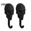 Personalized Wall Pendant 2Pcs 3D Printed Skull Hook, Gothic Dark Mounted Hanger, Geometric Halloween Hanger Towel Key Hat Storage Hook for