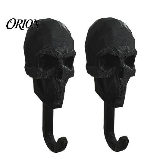 Personalized Wall Pendant 2Pcs 3D Printed Skull Hook, Gothic Dark Mounted Hanger, Geometric Halloween Hanger Towel Key Hat Storage Hook for
