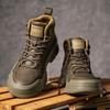 Fashion New Trend Stylish Men's Ankle Boots Fashion High-top Lace-up Casual Leather Shoes Versatile Outdoor Motocross Boots Simple Botas