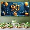 90th Birthday Banner Golden Balloon Happy Birthday Party Decoration Backdrop Anniversary Celebration Photography Background Prop