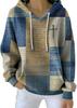 Patchwork Hoodies Checkered Pattern 3D Print Women's Casual Sweatshirts Street Oversized Pullovers Hoodie Female Tops Clothing