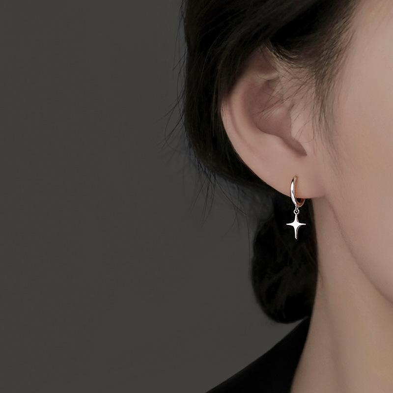 1 Pair Sterling Silver Star Earrings For Women High-end Light Luxury Hot-selling Earring Party  Gift Dropshipping