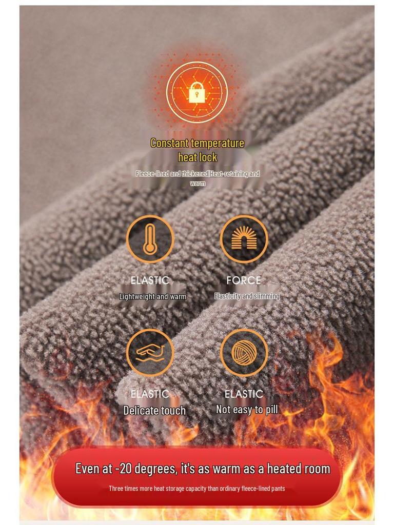 2023 Winter Damen Fleecegefütterte Elastische High-Waist Schlankmachende Straight-Leg Jeans