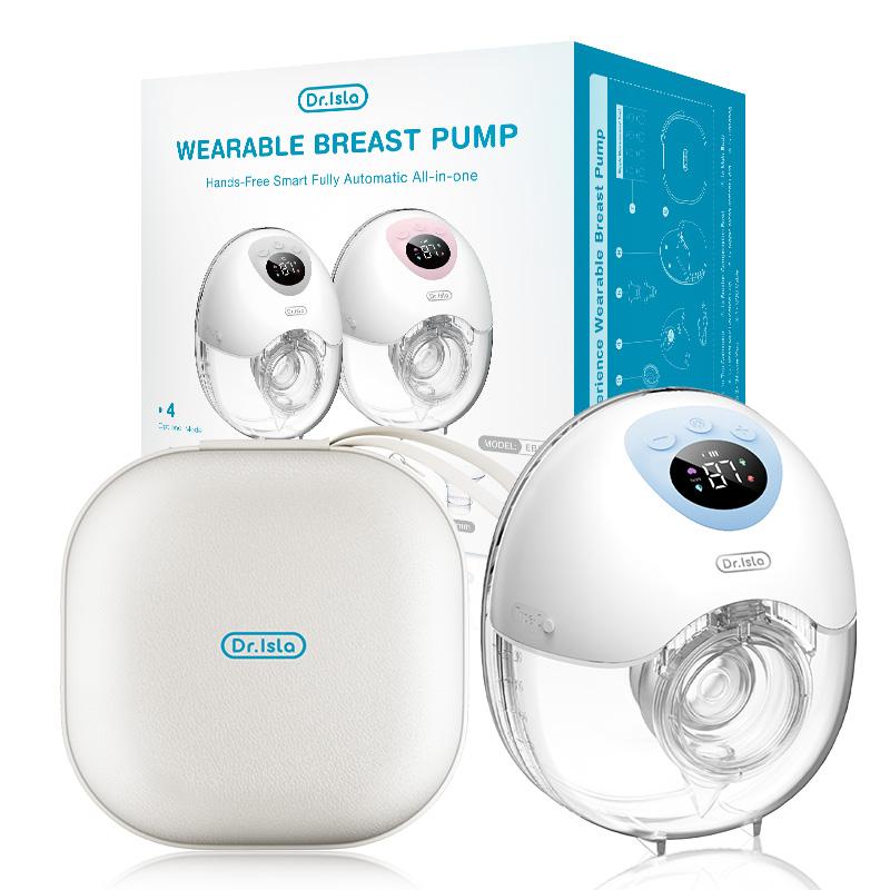 

Electric Wearable Breast Pump Hands-Free Portable Silent Breastfeeding Milk Collector with Storage Bag for On-the-Go Mothers синій