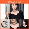 Trendy Black Titanium Steel Choker Necklace For Women Featuring Crystal Embellishments And Wave Shape