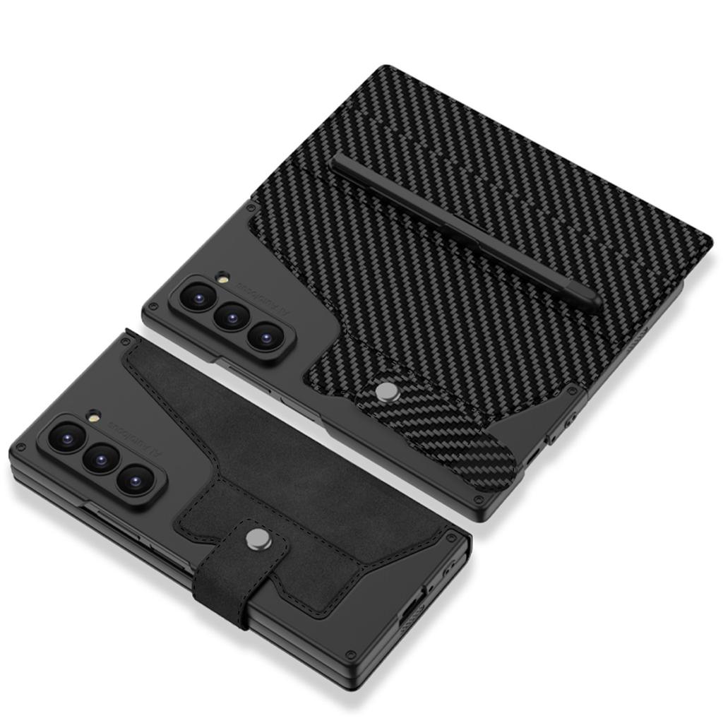 Samsung Fold6 Mobile Phone Case Flip Leather Case Card Bag Pen Slot Zfold7 Shell Film Integrated Anti Fall Protection Case