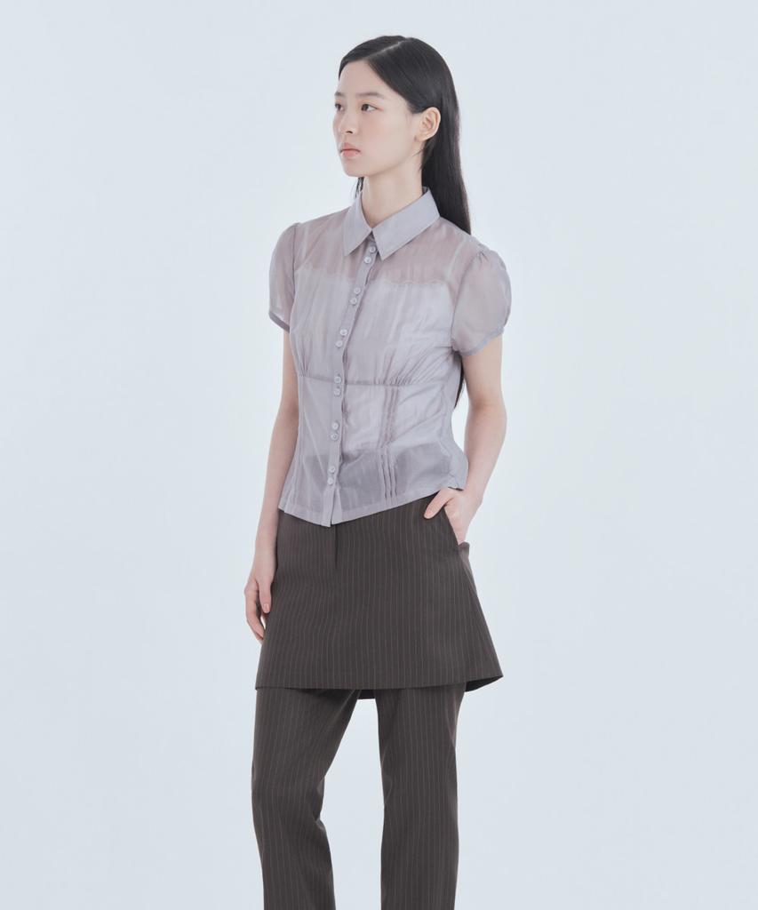 Mausolleum Mila Waist A-Line Skirt - Brown Stripe