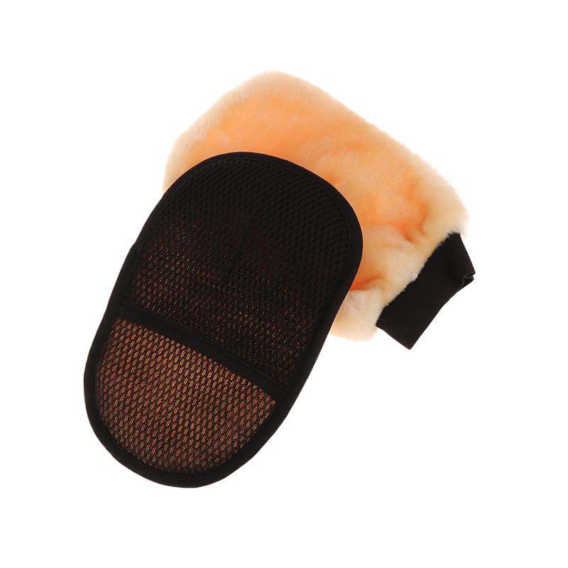 Auto Weicher Polierhandschuh Künstliche Wolle Autowaschhandschuhe Wasseraufnahme Mikrofaser Autowaschhandschuh Für Glas Kunststoff Leder