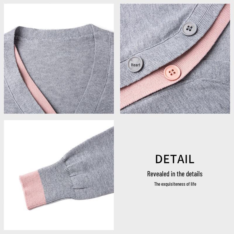 HSTYLE Women's V-Neck Color Block Knit Sweater