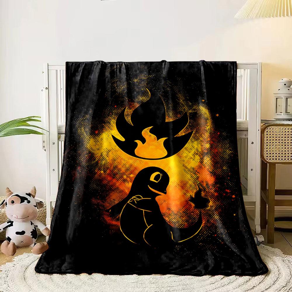 

Silhouette of a creature with fire, set against an abstract fiery background. for all seasons blanket lunch break throw gift 80cm x 120cm