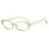 Women's Fashionable and Unique Oval-shaped Preppy Style Blue Light Blocking Glasses, Simple and Versatile Non-prescription Lenses