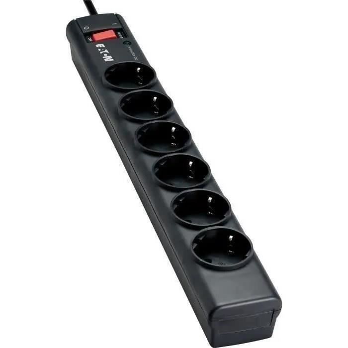Multiprise/Parafoudre - EATON Protection Strip 6 DIN - PS6D - 6 Prises DIN Européennes - Noir