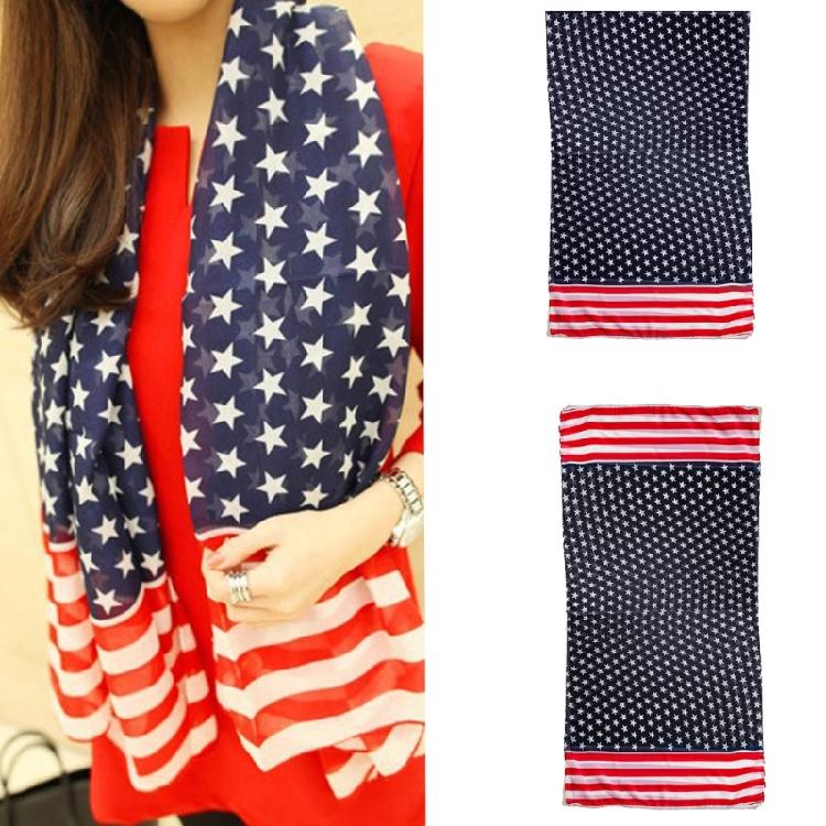 US Flag Wrap Shawl Patriotic Scarf for Festival Party Holiday Celebration Scarf