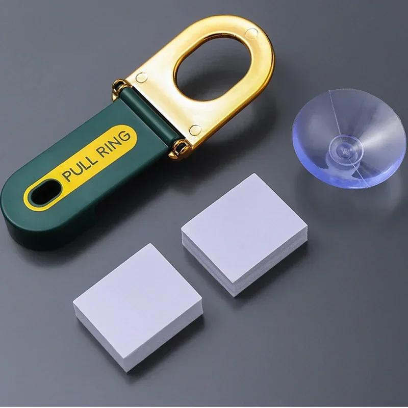 Toilet Seat Handle & Lid Lifter Multifunctional Folding Lifting Ring Adhesive Drawer Cabinet Ring Handle for Home ToiletHook