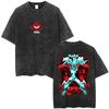Anime Tengen Toppa Gurren Lagann Spiral Power Simon Vintage Washed T-shirt Manga Oversized T Shirts Cartoon Streetwear Unisex