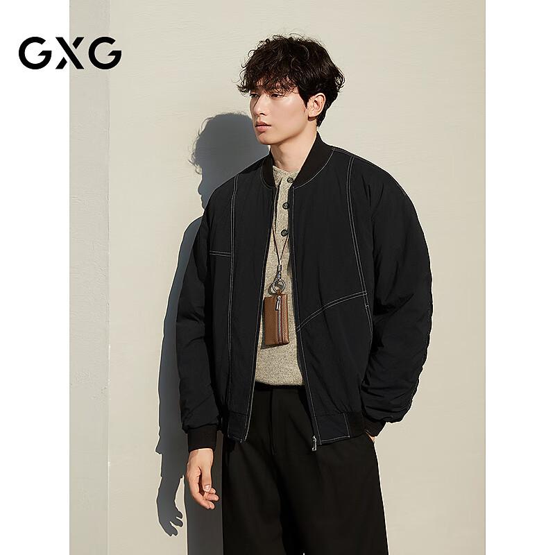 

GXG Men s Classic Black Padded Baseball Jacket L