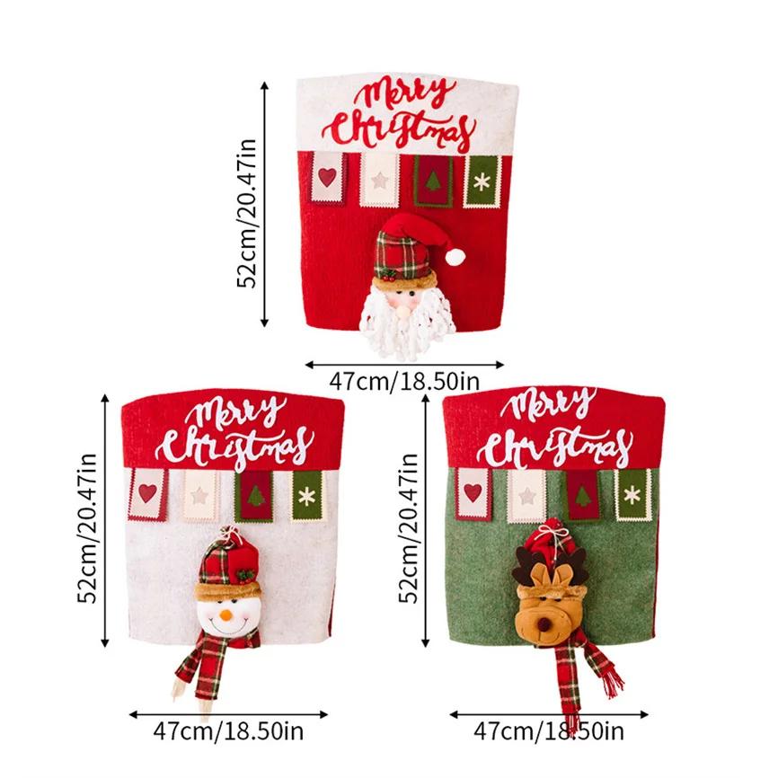 Jul Dekorativt Stoltrekk Gjenbrukbart Dukkestoltrekk Tegneserie 3D Julenissen/Snømann Dekorativ Hjemmefest Nyttårsdekorasjon