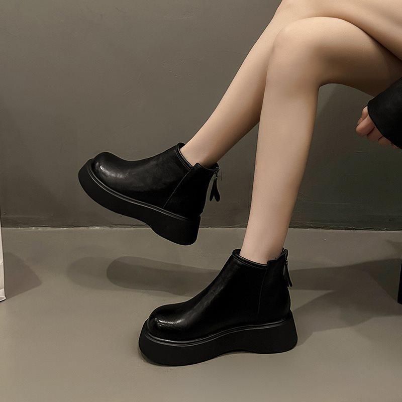 Martin boots women's boots short boots winter Chelsea cotton shoes new British style shoes velvet warm black 2025