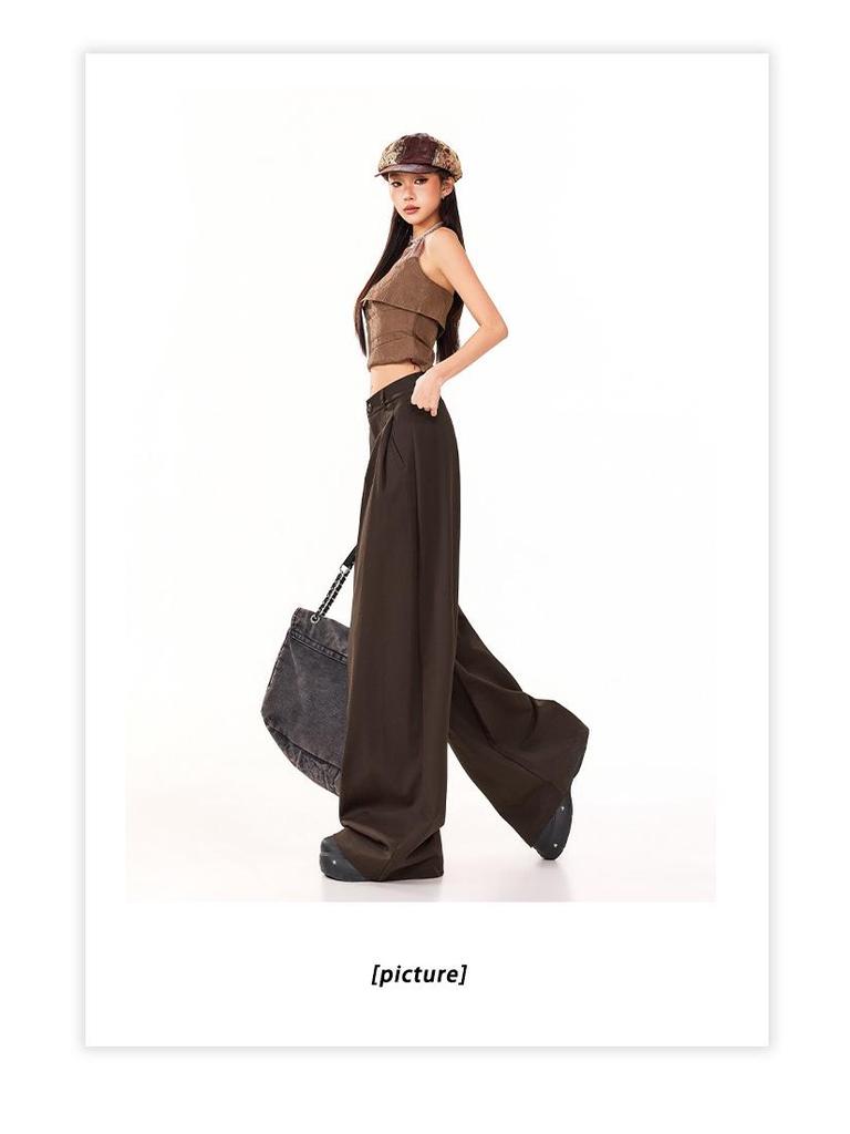 2026 Spring Women's Wide-Leg Pleated Retro Casual Pants