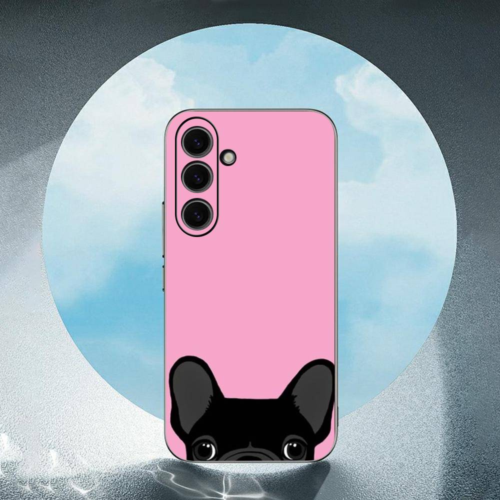 Pug Dog French Bulldog Luxury Black Phone Case For Samsung Galaxy S23 S24 S25 Ultra S22 Plus S21