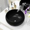 Day and Night - Day and Night Round Black Ceramic Washbasin 40x15 Cm