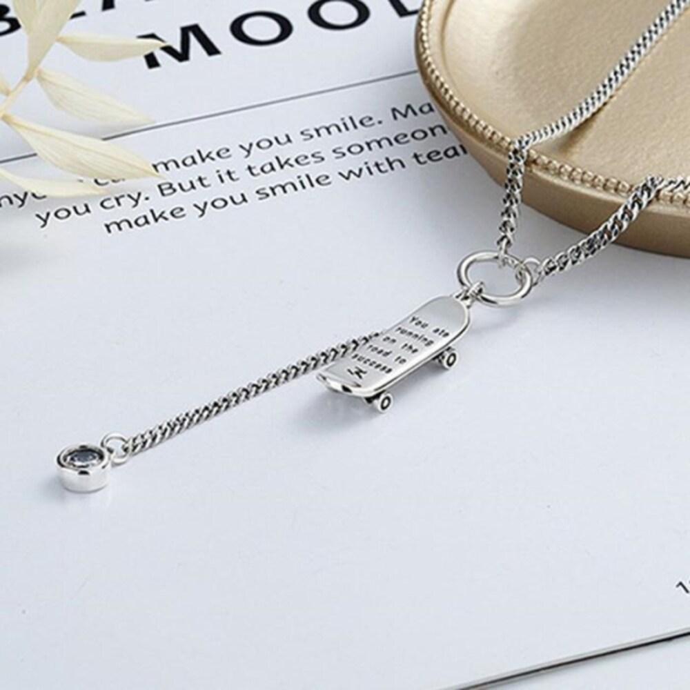 [Onoma] Onm 92.5 Silver Skateboard Necklace n330 (29546465)