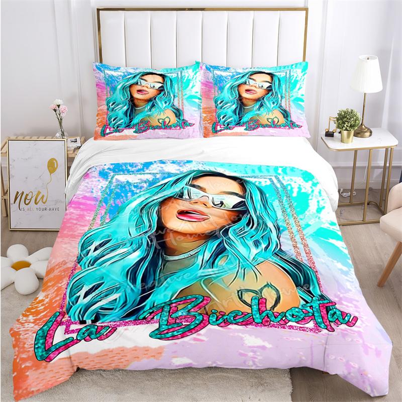 

Сексуальная певица Karol G Всесезонный пододеяльник Одеяло Постельный набор Мягкий пододеяльник и наволочки Подростковый Односпальный/Двуспальный/Квинсайз/Кингсайз 135X200cm-2pcs