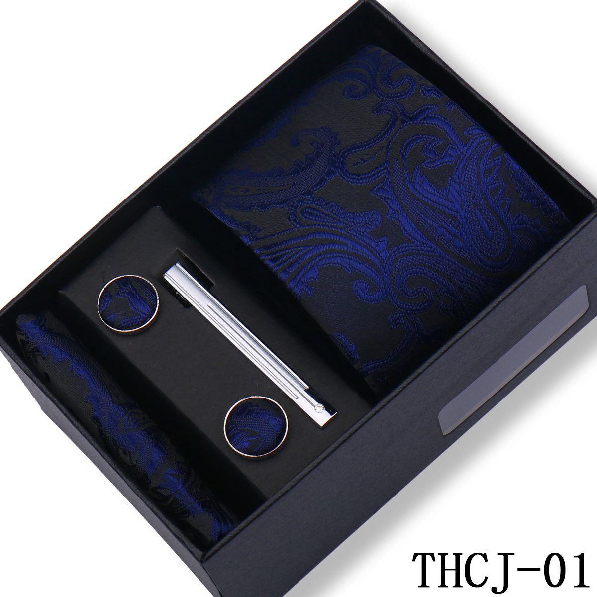 

Business Tie Square Towel Gift Box 4-Piece Banquet Wedding Trendy Versatile Accessories Striped Tie Shengzhou Gong