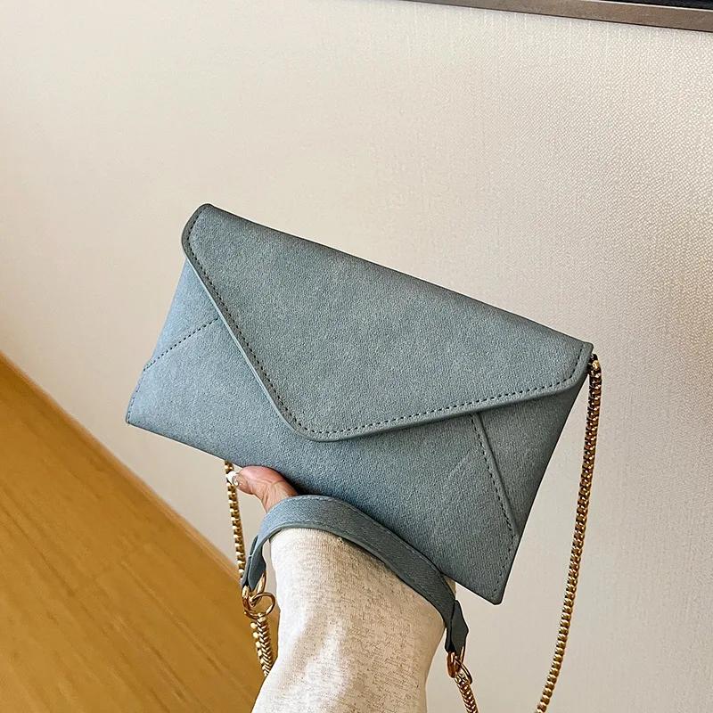 Versatile Women's Shoulder Bag New Trendy and Minimalist Envelope PU Bag Chain Handle Crossbody Bag Fashion