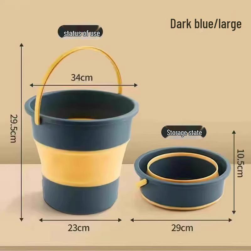 Durable Folding Portable Multi-Use Plastic Bucket: Ideal for Laundry, Outdoor Fishing, Car Storage, and More