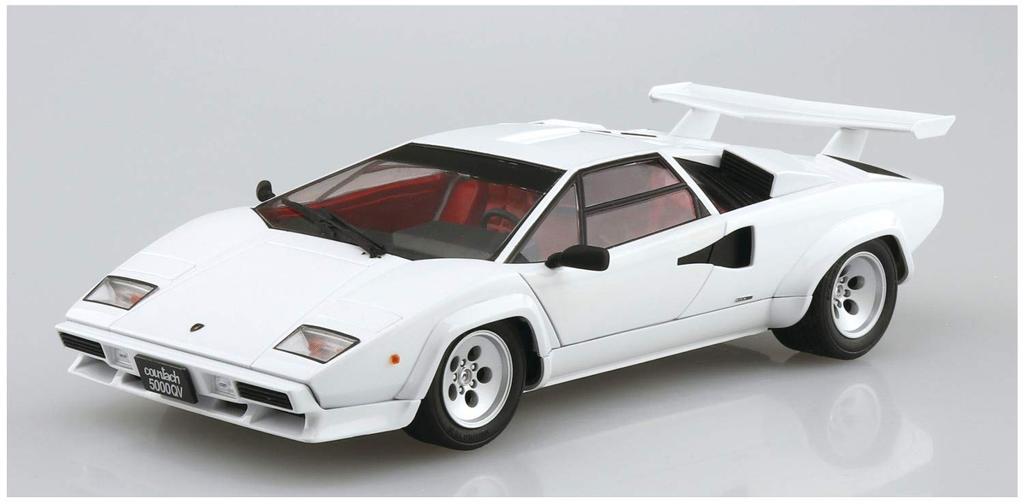 Aoshima Bunka Kyozaisha The Supercar Series 1985 Lamborghini Countach 5000QV Plastic Model 1/24 No.9