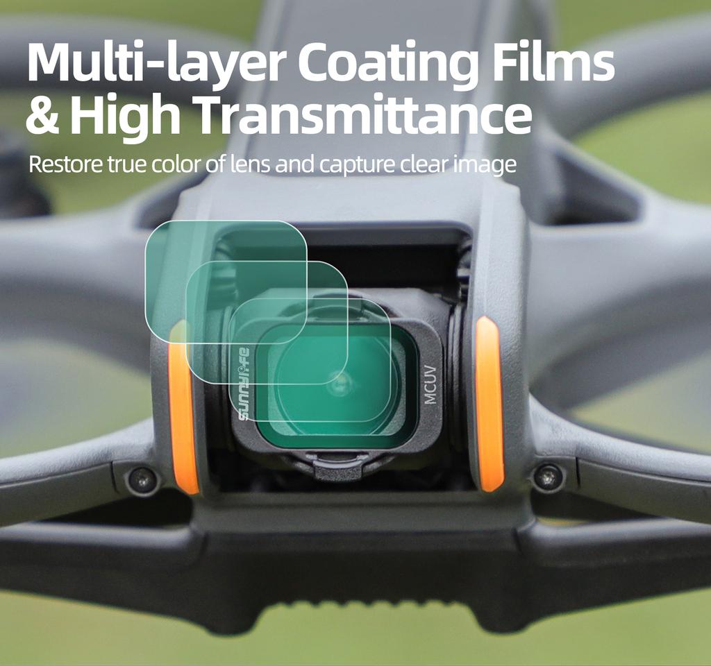DJI Avata 1 için Drone Filtre Seti 1 Filtre MCUV HD Optik Cam Lens Su Geçirmez Çizilmez ND8/16/11/61/118 Aksesuarlar