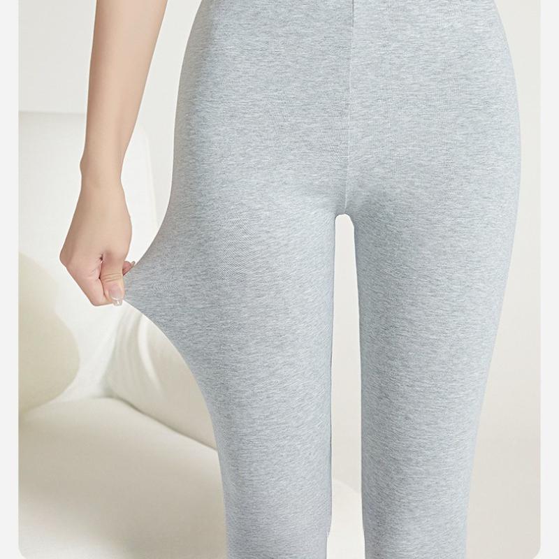 Women's Slim-Fit Cotton Blend Thermal Pants Base Layer Leggings for Female Students Spring Autumn Winter