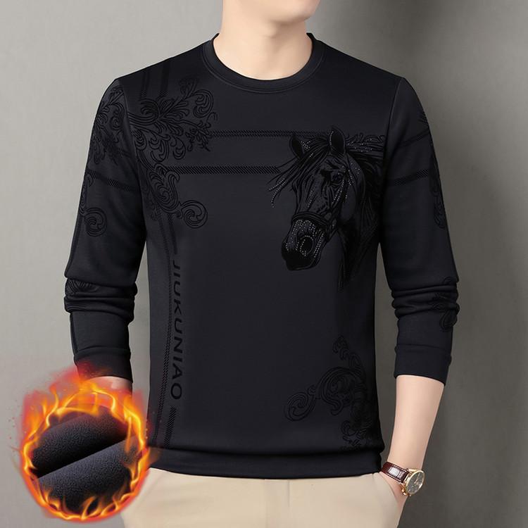 

Autumn Winter Men Casual Hoodie Men High Street Long Sleeve Sweatshirt Men Round Neck Contrast Color Pullover Man Loose All-Match Sweatshirts 190 Темно-синій