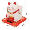 Lucky Cat Wealth Waving Figurines 2.5 Inch Solar Powered Cute Cat Crafts Statue for Home/Office/Car Windshield Decor Accessories