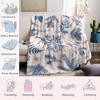 Indigo Pine Bough Flannel Blanket Warm Soft Halloween Christmas Couch Warm Cozy Decorative Decor Gift for All Season
