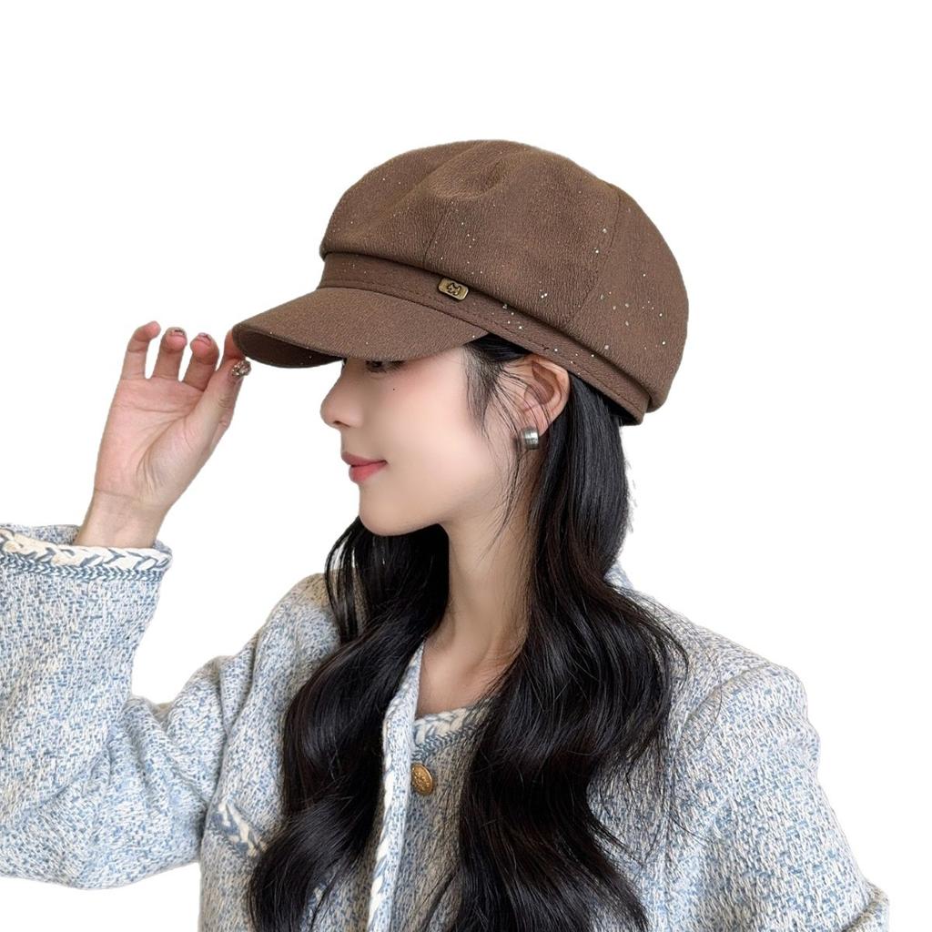 Black Octagonal Hats Make Kids Look Good On Instagram In Spring and Autumn. Small Berets Are Versatile and Go Well with Newsboy Hats