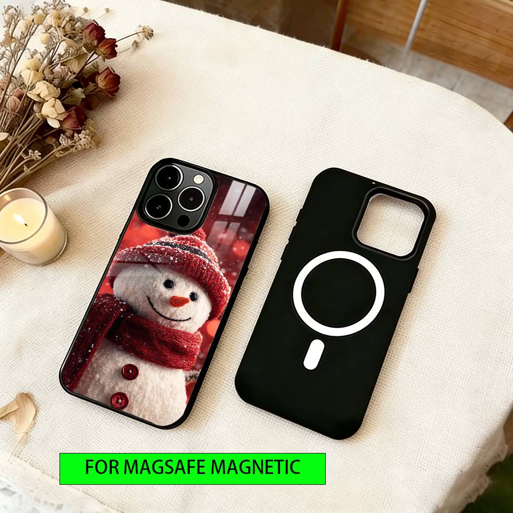

Cute snowman Phone Case For iPhone17,16,15,14,13,12,11 Plus,Pro Magnetic with Magsafe Wireless Charging iPhone17Air