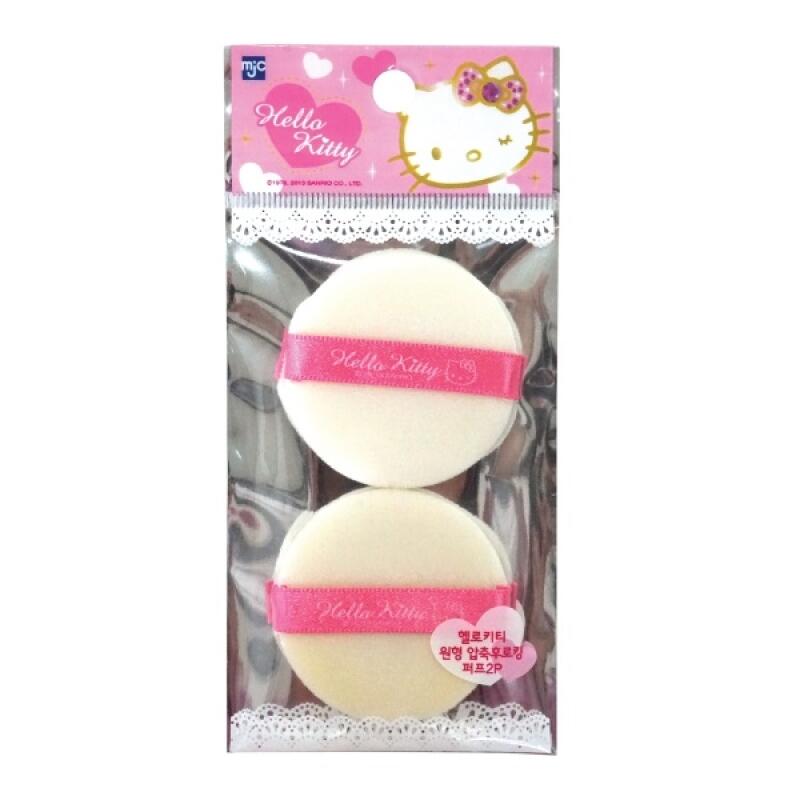 Hello Kitty Round Compressed Flocking Puff 2P