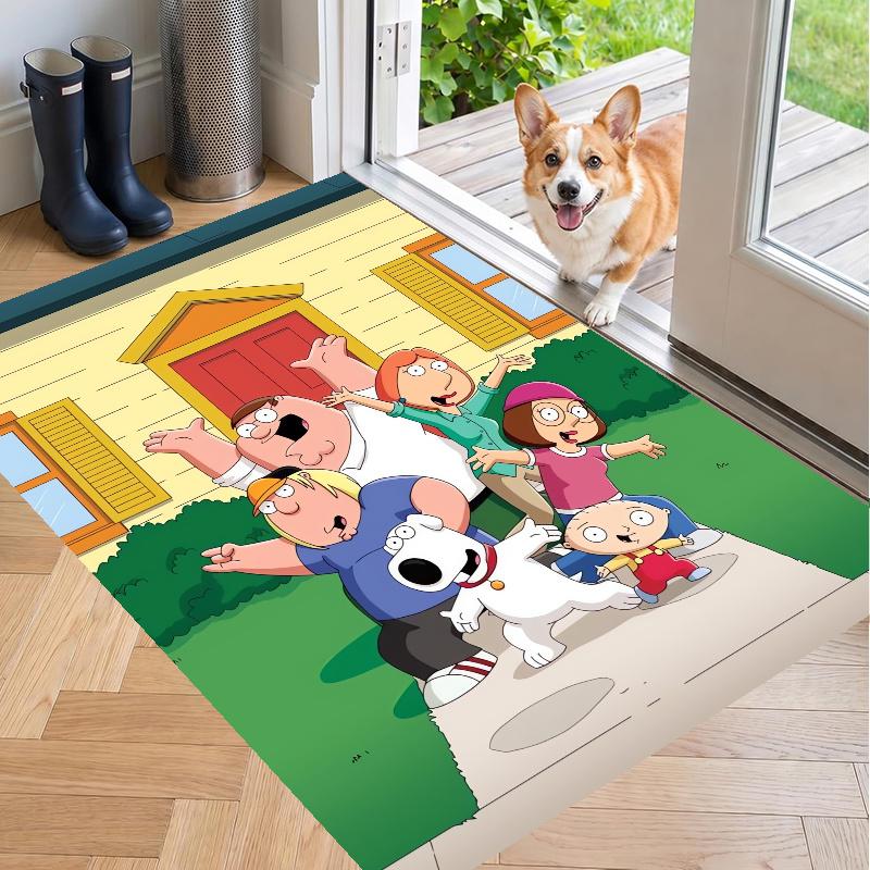 Tappeto in Velluto di Cristallo con Design di Family Guy, Tappetino Antiscivolo Morbido per Decorazione Soggiorno Camera da Letto