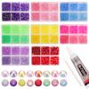 2/3/4mm Mix Size Sparkling Resin Imitate Diamond 2700pcs Smooth Back Adhesive Rhinestones Nail Art Fabrics with Diamond Pen Glue