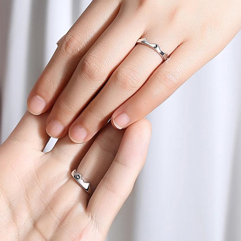 Couple Rings for Women Men Adjustable Couple Matching Promise Engagement Wedding Ring Set Friendship Rings Gift Jewelry