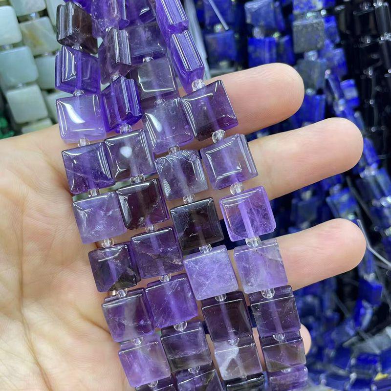Naturstein Achat Kristall gerillte quadratische Schmuck-DIY-Accessoires, 10x10 unregelmäßige Stücke