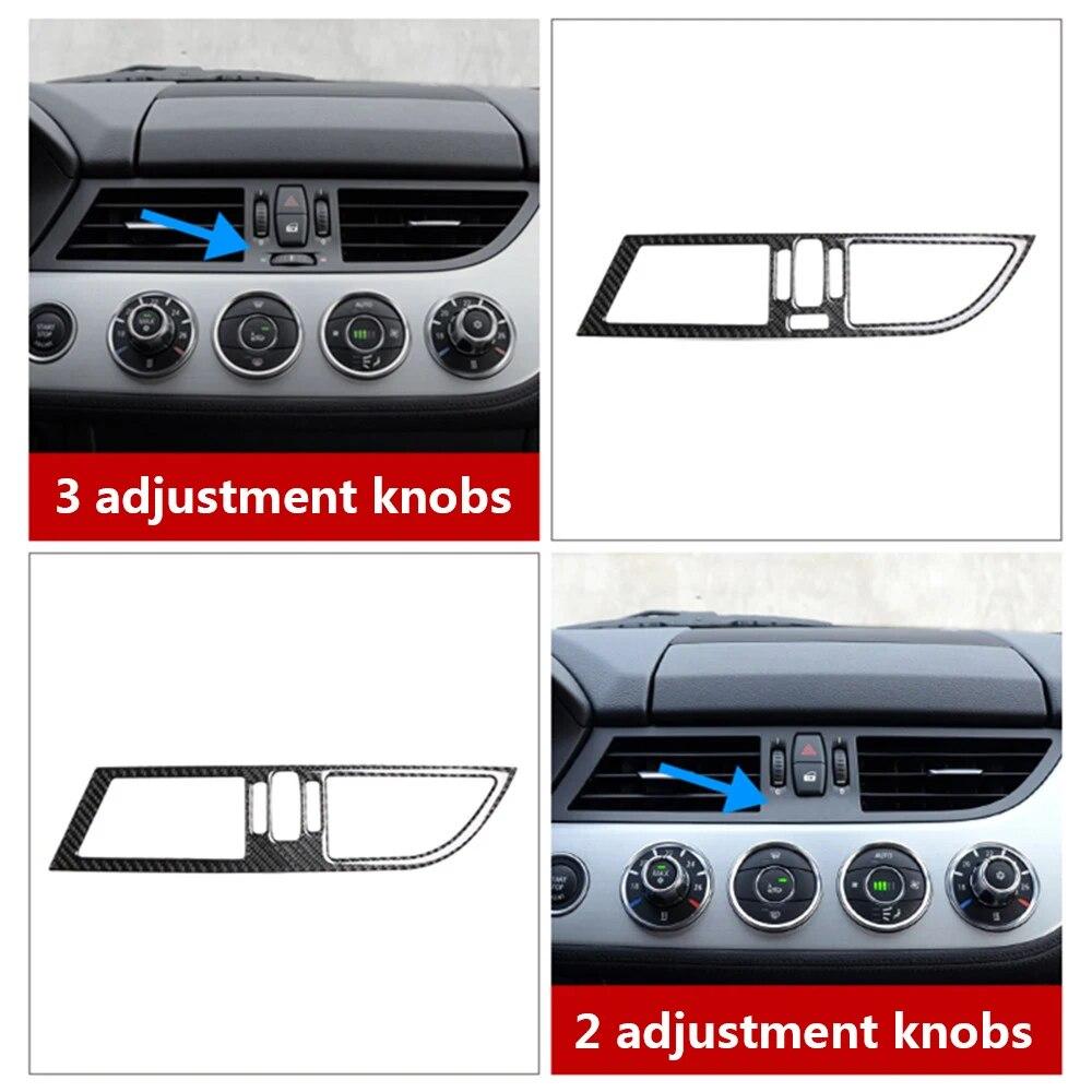 Carbon Fiber Auto Innen Zentrale Steuerung Klimaanlage Outlet Vent Rahmen Abdeckung Aufkleber Zubehör Für BMW Z4 E89 2009-2016