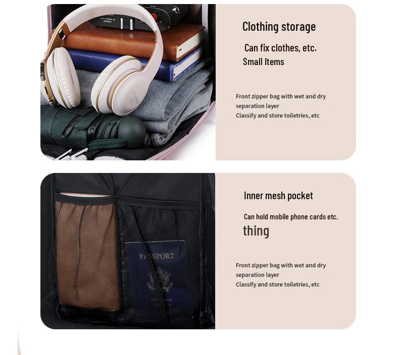 Compact, Lightweight 40*25*20 Carry-On Bag with Vacuum Bag Option, Versatile Double Shoulder Backpack, Ideal for Air Travel, Women-Friendly Design